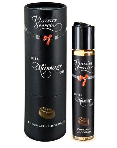 Массажное масло с ароматом шоколада Huile de Massage Gourmande Chocolat - 59 мл. - Plaisir Secret - купить с доставкой в Реутове