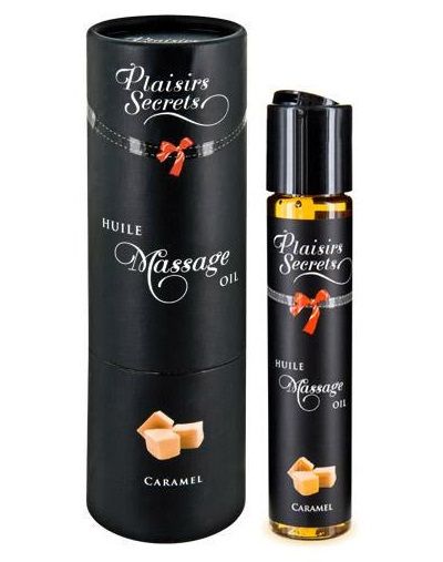 Массажное масло с ароматом карамели Huile de Massage Gourmande Caramel - 59 мл. - Plaisir Secret - купить с доставкой в Реутове