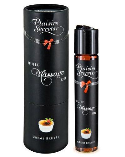 Массажное масло с ароматом крем брюле Huile de Massage Gourmande Creme Brulée - 59 мл. - Plaisir Secret - купить с доставкой в Реутове