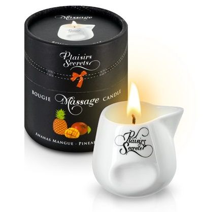 Массажная свеча с ароматом манго и ананаса Bougie de Massage Ananas Mangue - 80 мл. - Plaisir Secret - купить с доставкой в Реутове