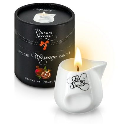 Массажная свеча с ароматом граната Bougie de Massage Gourmande Grenadine - 80 мл. - Plaisir Secret - купить с доставкой в Реутове