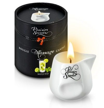 Массажная свеча с ароматом мохито Bougie de Massage Mojito - 80 мл. - Plaisir Secret - купить с доставкой в Реутове