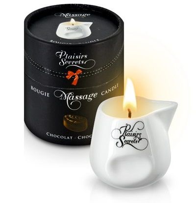 Массажная свеча с ароматом шоколада Bougie de Massage Gourmande Chocolat - 80 мл. - Plaisir Secret - купить с доставкой в Реутове