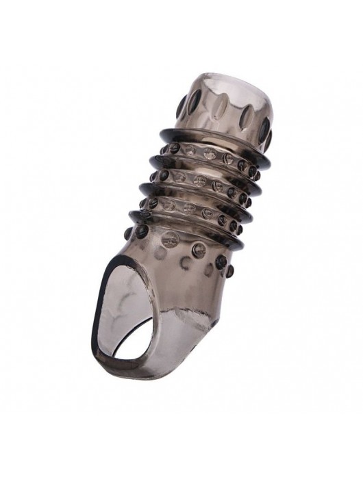 Открытая дымчатая насадка с точками и рёбрами ToyFa XLover - 11,5 см. - ToyFa - в Реутове купить с доставкой