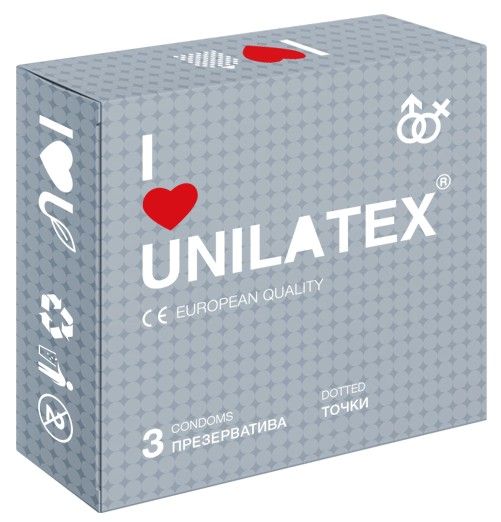 Презервативы с точками Unilatex Dotted - 3 шт. - Unilatex - купить с доставкой в Реутове