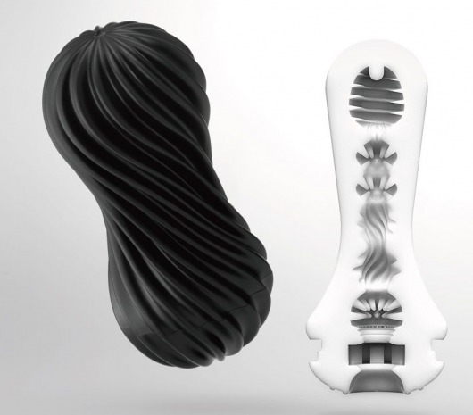 Мастурбатор FLEX Rocky Black с плотным рельефом - Tenga - в Реутове купить с доставкой