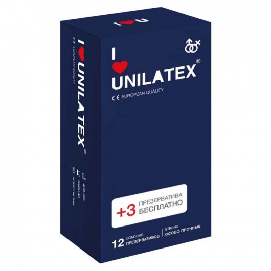 Ультрапрочные презервативы Unilatex Extra Strong - 12 шт. + 3 шт. в подарок - Unilatex - купить с доставкой в Реутове