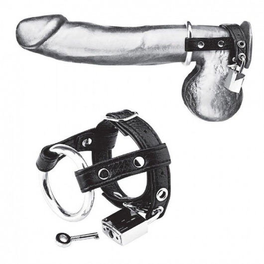 Утяжка на пенис на замочке Duo Cock And Ball Lock - BlueLine - купить с доставкой в Реутове