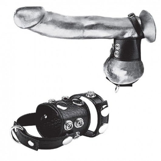 Утяжка на пенис и мошонку Cock Ring With 1.5  Ball Stretcher And Optional Weight Ring - BlueLine - купить с доставкой в Реутове
