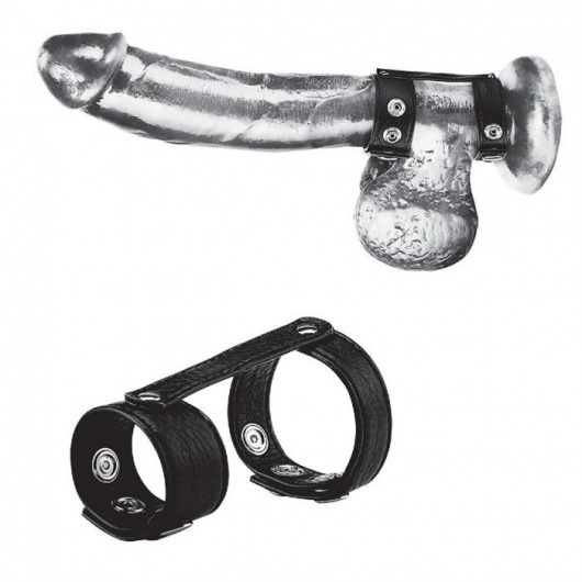 Утяжка на пенис с клёпками Duo Snap Cock And Ball Ring - BlueLine - купить с доставкой в Реутове