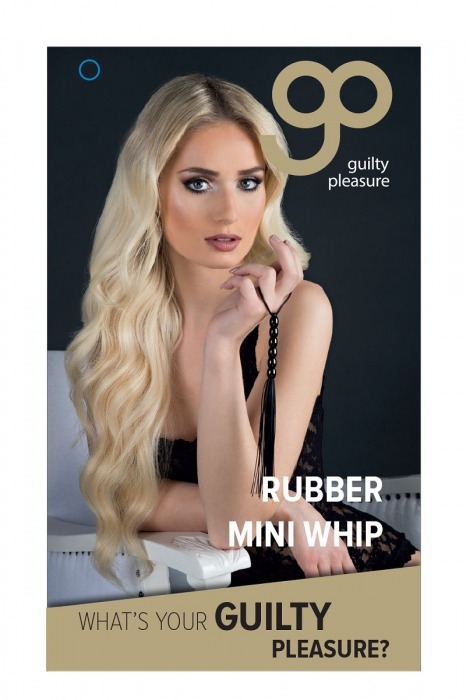 Чёрная мини-плеть из резины Rubber Mini Whip - 22 см. - Blush Novelties - купить с доставкой в Реутове