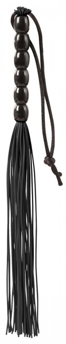 Чёрная мини-плеть из резины Rubber Mini Whip - 22 см. - Blush Novelties - купить с доставкой в Реутове