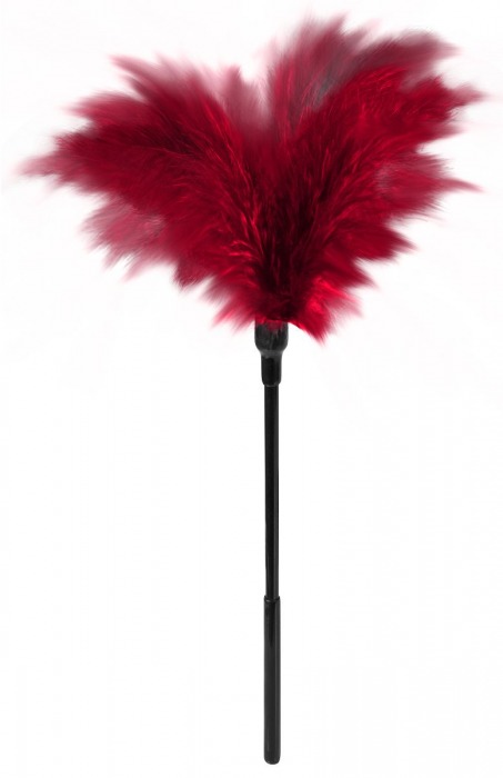 Пластиковая метелочка с красными пёрышками Small Feather Tickler - 32 см. - Blush Novelties - купить с доставкой в Реутове