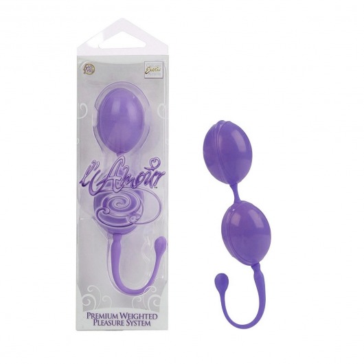 Фиолетовые каплевидные вагинальные шарики L amour Premium Weighted Pleasure System - California Exotic Novelties