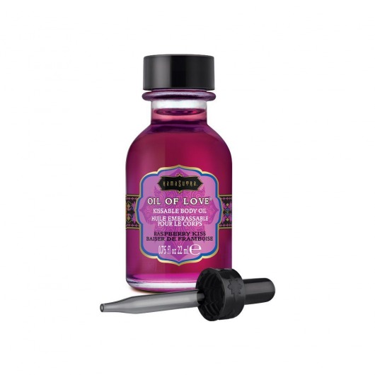 Масло для ласк с ароматом малины Oil of Love Raspberry Kiss - 22 мл. - Kama Sutra - купить с доставкой в Реутове