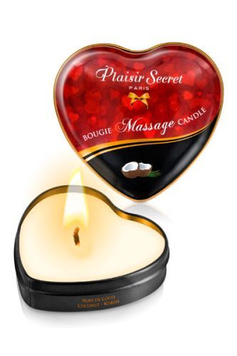 Массажная свеча с ароматом кокоса Bougie Massage Candle - 35 мл. - Plaisir Secret - купить с доставкой в Реутове