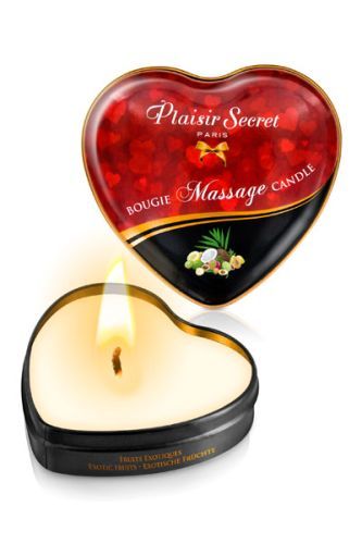 Массажная свеча с ароматом экзотических фруктов Bougie Massage Candle - 35 мл. - Plaisir Secret - купить с доставкой в Реутове