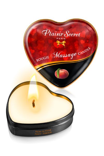 Массажная свеча с ароматом персика Bougie Massage Candle - 35 мл. - Plaisir Secret - купить с доставкой в Реутове