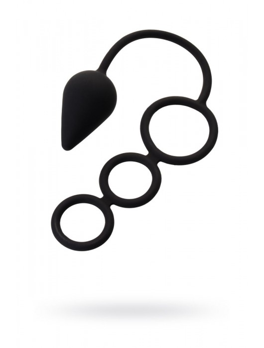 Тройное эрекционное кольцо с анальным хвостом Drop M-size - Erotist Adult Toys - в Реутове купить с доставкой