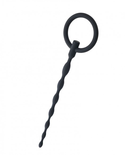 Чёрный уретральный плаг с кольцом - ToyFa - купить с доставкой в Реутове