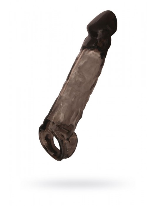 Чёрная насадка на пенис Tс подхватом - 19,5 см. - ToyFa - в Реутове купить с доставкой