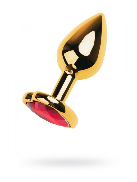 Золотистая анальная пробка с кристаллом-сердцем - 7,5 см. - ToyFa - купить с доставкой в Реутове