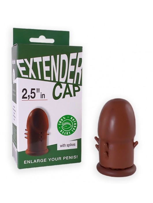 Коричневый латексный удлинитель пениса 2.5 in с шипиками - Sitabella - в Реутове купить с доставкой