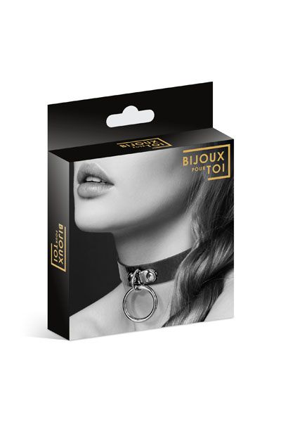 Узенький ошейник из полиуретана с кольцом - Bijoux Pour Toi - купить с доставкой в Реутове