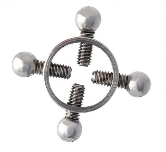 Серебристые зажимы для сосков на винтах - ToyFa - купить с доставкой в Реутове