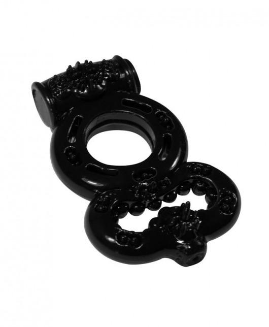Чёрное эрекционное кольцо Rings Treadle с подхватом - Lola Games - в Реутове купить с доставкой