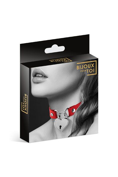 Красный чокер с замком в форме сердца - Bijoux Pour Toi - купить с доставкой в Реутове