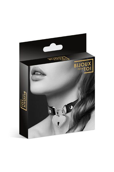 Черный чокер с замком в форме сердца - Bijoux Pour Toi - купить с доставкой в Реутове