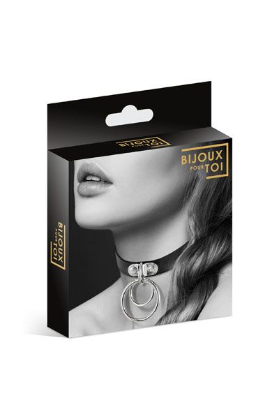 Черный чокер с двумя кольцами - Bijoux Pour Toi - купить с доставкой в Реутове