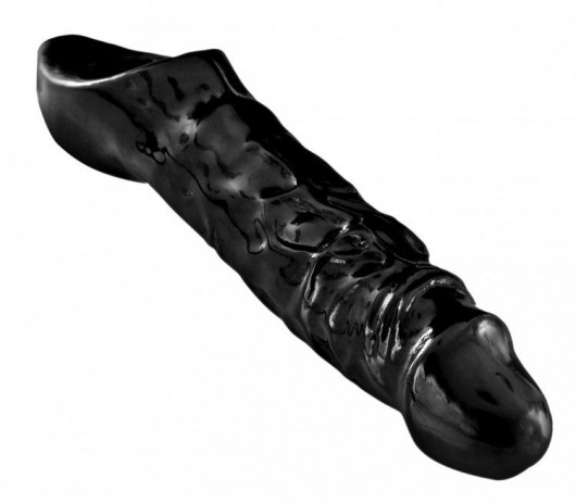 Чёрная увеличивающая насадка на член Mamba Cock Sheath Packaged - 16,5 см. - XR Brands - в Реутове купить с доставкой