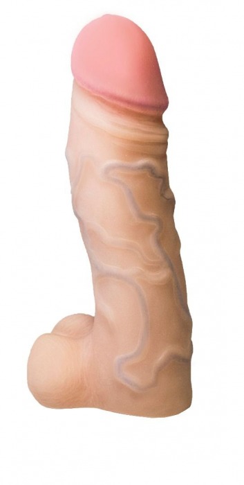 Реалистичная насадка с мошонкой REAL Standard - 15,5 см. - LOVETOY (А-Полимер) - купить с доставкой в Реутове