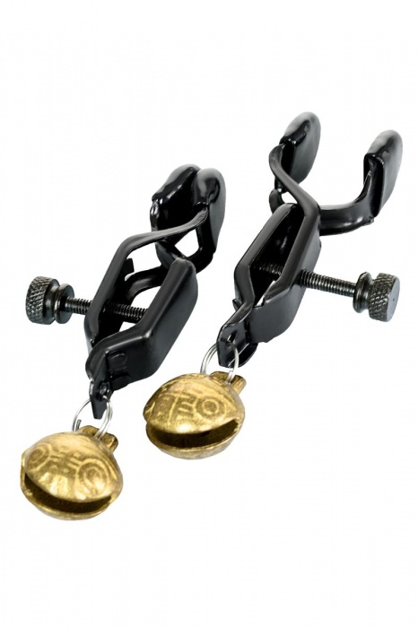 Черно-золотистые зажимы для сосков TOYFA Theatre - ToyFa - купить с доставкой в Реутове
