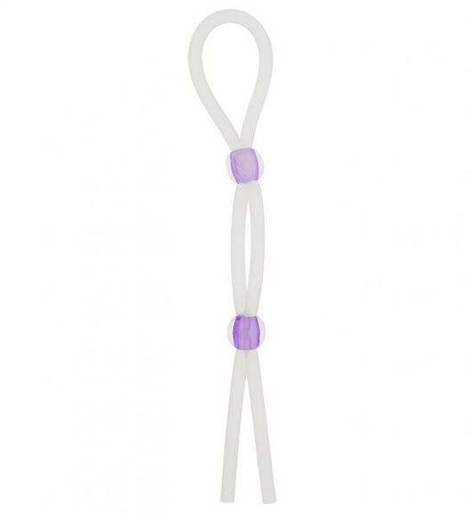 Прозрачное эрекционное кольцо-лассо SILICONE LASSO COCK RING DUAL BEADS - NMC - в Реутове купить с доставкой