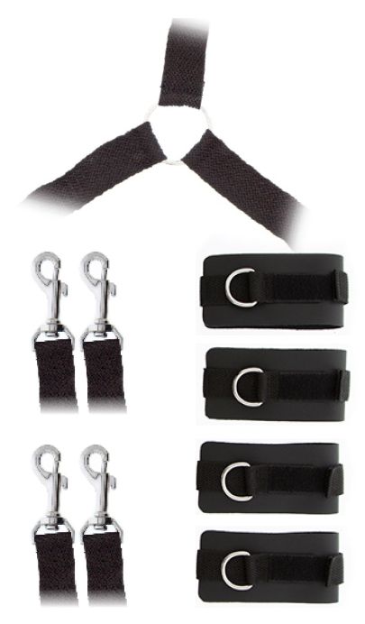 Комплект наручников и поножей LUXURIOUS BED RESTRAINT CUFF SET - Blush Novelties - купить с доставкой в Реутове