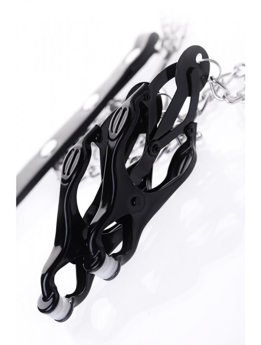 Черно-серебристые зажимы для сосков с кольцом для пениса TOYFA Metal - ToyFa - купить с доставкой в Реутове